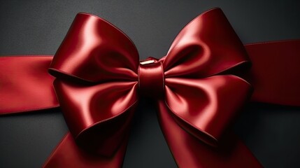 Wall Mural - red bow on black background