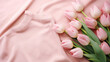 Pale pink jumper with bouquet of tulips