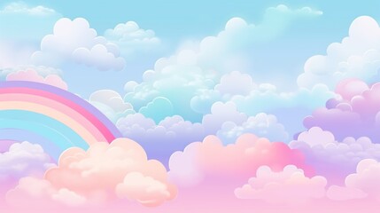Wall Mural - vibrant kawaii sky: abstract colorful rainbow background for wedding cards or presentations