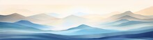 Abstract Landscape Poster. Nature Horizon Panorama For Print, Modern Mountain Scenery Background. AI Generated Image