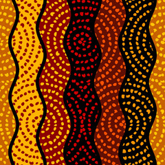 Aufkleber - Grunge Geometric Vector Seamless Pattern made in ethnic style. African traditional design. Creative boho pattern.