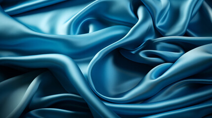 Wall Mural - Blue silk fabric texture.