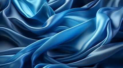 Wall Mural - Blue silk fabric texture.