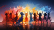 © 1st footage - AI rendered image of young women in a dance group. ai generated.