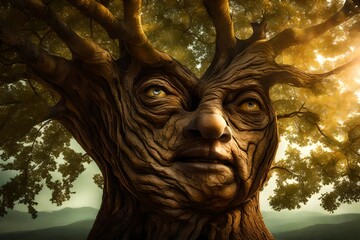 Wall Mural - **tree stretching his face to the last summer sun-