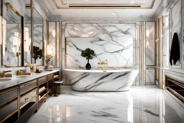 Wall Mural - interior of bathroom,Luxury marble bathroom