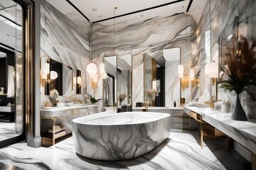 Wall Mural - interior of bathroom,Luxury marble bathroom