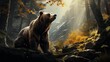 Big bear in the deep forest