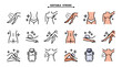 Laser hair removal icons. Laser epilation line icons