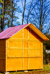 Wall Mural - typical wooden sales booth at a christmas market