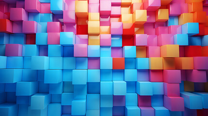 Wall Mural - abstract background of colorful cubes. Generative AI