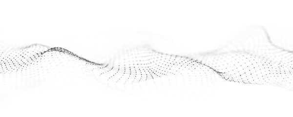 Wall Mural - digital dynamic wave of particles and lines. abstract white futuristic background. big data visualiz