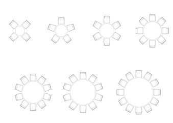 furniture icon interior plan view, top set vector. architecture house table line, home, outline, apartment, collection, isolated, layout, design, project, blueprint. 