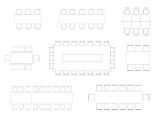 Wall Mural - furniture icon interior plan view, top set vector. architecture house table line, home, outline, apartment, collection, isolated, layout, design, project, blueprint. 