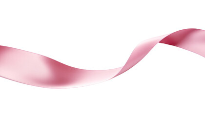 Wall Mural - pink satin ribbon isolated on transparent background cutout