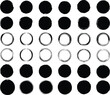 Grunge round shapes. Grunge banner collection. Grunge circle brush vector illustration.