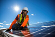 © pkproject - Sun Power Oversight, Engineer Monitors and Maintains the Solar Farm's Energy Harvesters