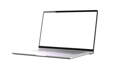 Wall Mural - laptop with blank screen isolated on transparent background Remove png, Clipping Path, pen tool