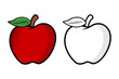 Vector Illustration of apple
red and black and white, suitable for needs, icons, logos and coloring examples