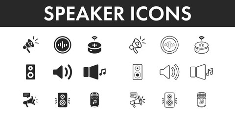 Wall Mural - Speaker icons set vector design.