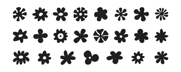 Fototapete - Vector illustration in simple Matisse naive and hippie groovy style, flowers and plants, floral botanic hand drawn design templates, frames and modern art prints, posters and placards..