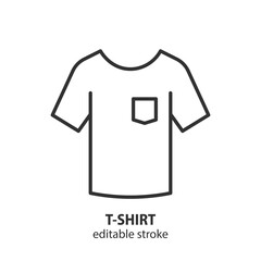 T-shirt line icon. Editable stroke. Vector illustration.