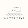 water bike line art logo vector minimalist illustration design, water bike fun play logo design