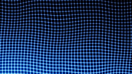 Leinwandbilder - Technology digital wave background concept. Beautiful motion waving dots texture with glowing lines. Cyber or technology background.