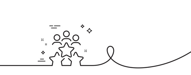 Wall Mural - business meeting line icon. continuous one line with curl. employee nomination sign. teamwork rating