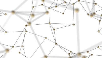 Wall Mural - Neural network 3D illustration. Big data and cybersecurity