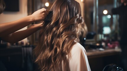 a beauty salon has a hairdresser who cuts clients' hair.