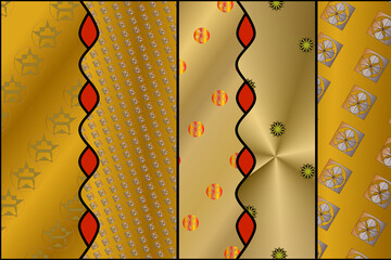 Multiple digital patterns gold - vertical - MP02