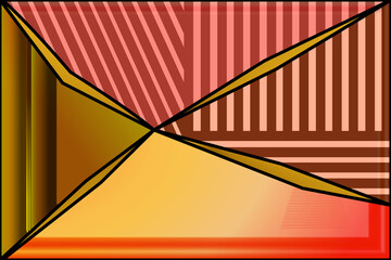 Multiple digital patterns orange - curved separator - MP07