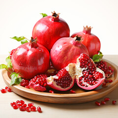 Wall Mural - Fresh and juicy red pomegranate slices