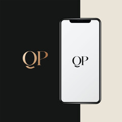 Wall Mural - QP logo design vector image