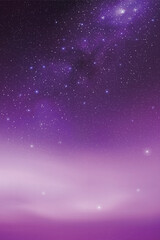 Sticker - milky way and violet nebula. night starry sky. foggy vector background