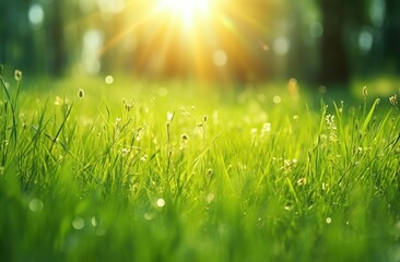 a background of green grass and sun rays sun rays background