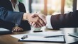 © Amonthep - job interview,Handshake,finishing successful meeting,Business etiquette,congratulation,meeting,new business,startup,employee,teamwork,trust concept.Young business people shaking hands in the office.
