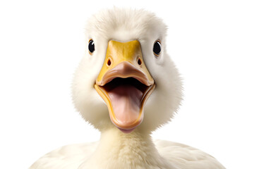 Wall Mural - happy duck portrait head isolated on transparent background