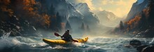 White Water Kayaking Adventure Generative AI