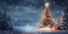 Merry Christmas And Happy New Year! The Christmas Tree Legend. Ai Generative