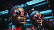 © ADDICTIVE STOCK - Generative AI image of stylish models in futuristic setting