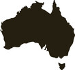 Map of Australia. Solid black map vector illustration
