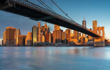 Fototapeta  - City bridge and city skyline at sunrise