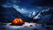 © wernerimages - glowing tent in the mountains at night in the snow