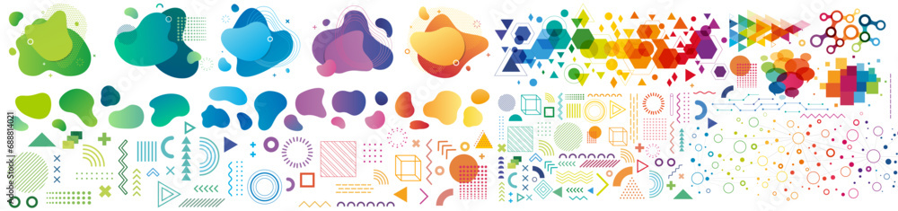Set of Abstract Modern Graphic Elements Stock Vector | Adobe Stock