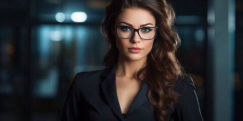 Wall Mural - Business woman with glasses