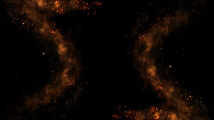 Wall Mural - Golden particles, glittering dots animated on Transparent background. Gold dust Loop Transparent Video v02