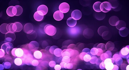 Wall Mural - a vibrant abstract background with overlapping pink and purple bokeh circles on a dark backdrop