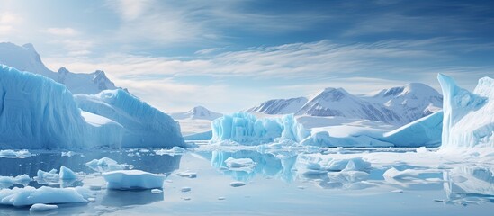 Wall Mural - Greenland's glaciers and icebergs are melting in the North Pole.